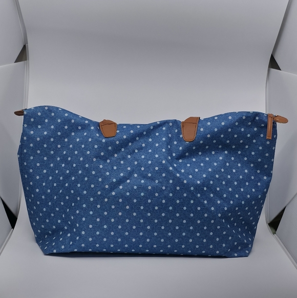 3-Piece Matching Blue Polka Dot Tote & Wallet Set - Picture 15 of 15